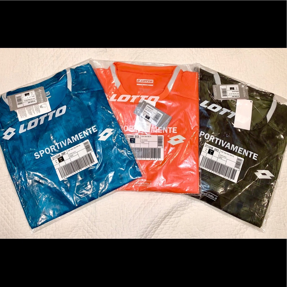 NWT Lotto Men’s Tennis shirts- size Large 3 pack